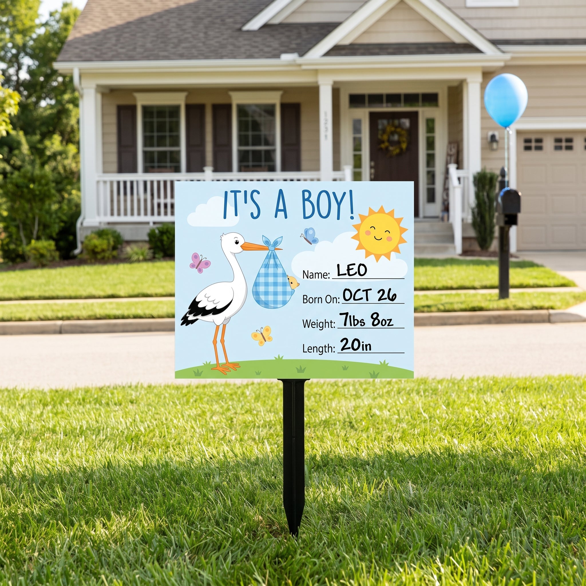"It's a Boy" Yard Sign Decoration with Personalization, 56-Inch