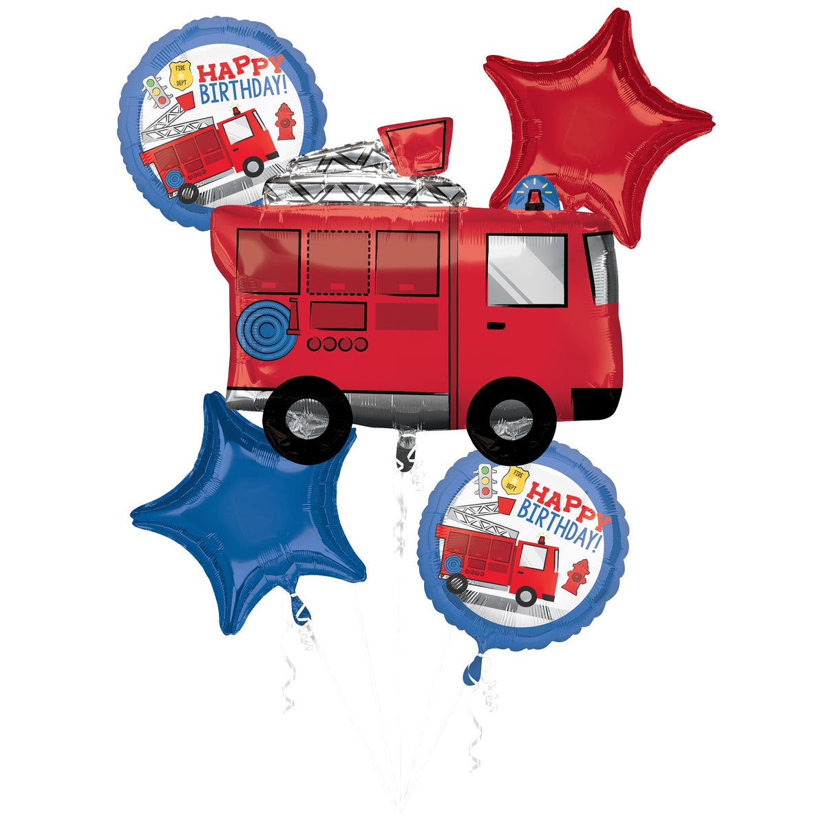 First Responders Birthday Balloon Bouquet - 5 Piece Set