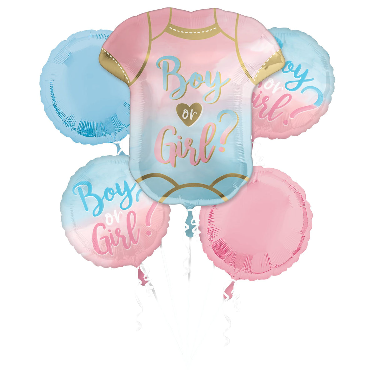 "The Big Reveal" Gender Reveal Balloon Bouquet - 5 Piece Set