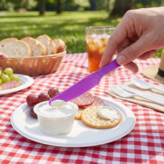 Purple Plastic Economy Knives - Solid Color Cutlery - 7.5 in.
