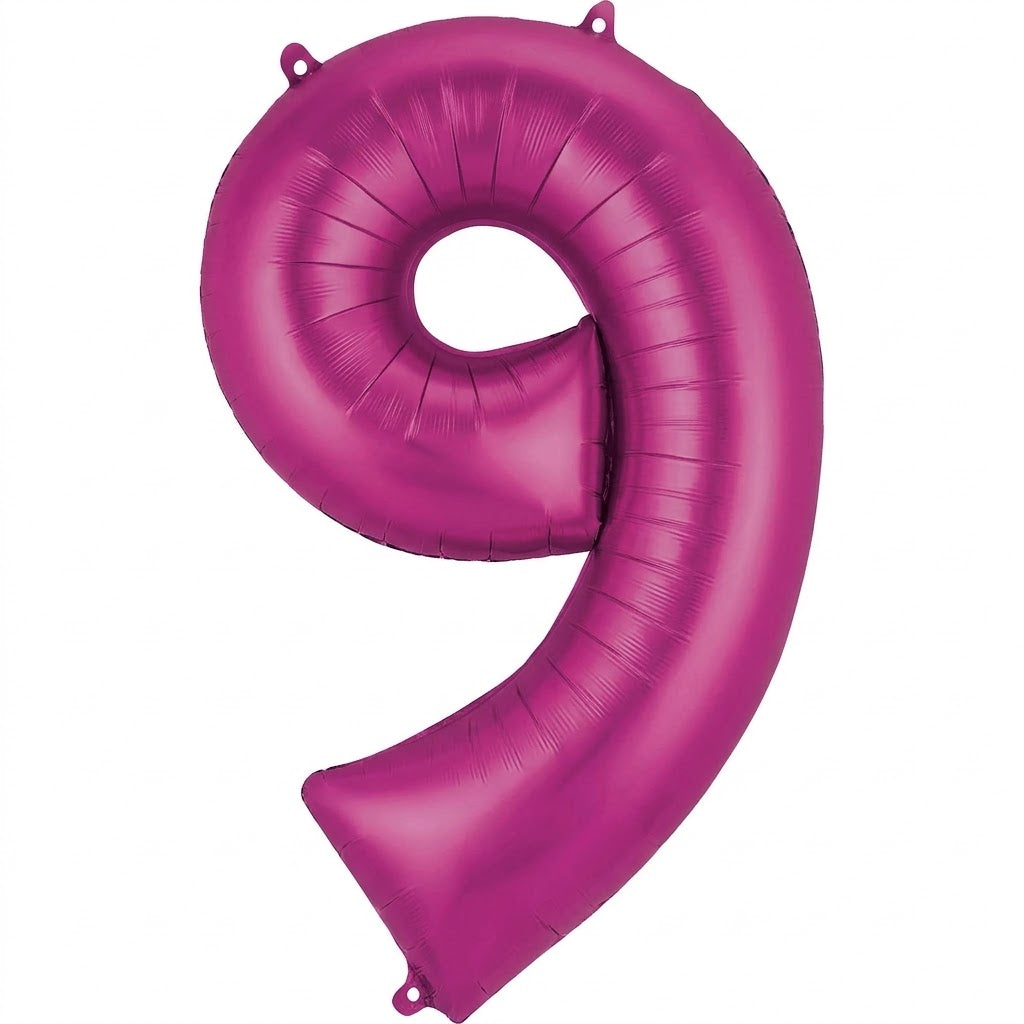 Pink Number "9" SuperShape Foil Balloon | 34"