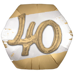 Elegant Gold 40th Birthday Foil Balloon