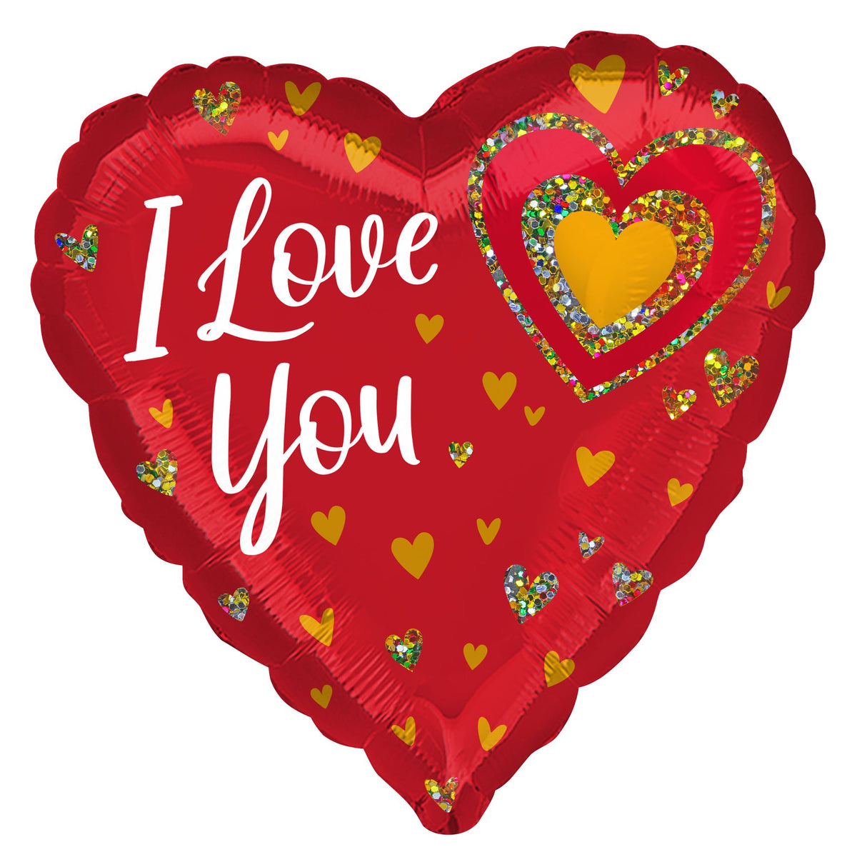 Glitter Hearts "I Love You" Jumbo Foil Balloon