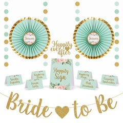 Mint & Gold Wedding Buffet Table Decorating Kit - 23 Pieces