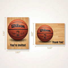 Wilson NBA Basketball Party Invitations & Thank You Notes Set
