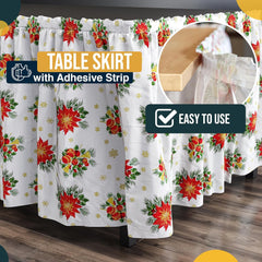 Christmas Printed Table Skirt | 6 Pack