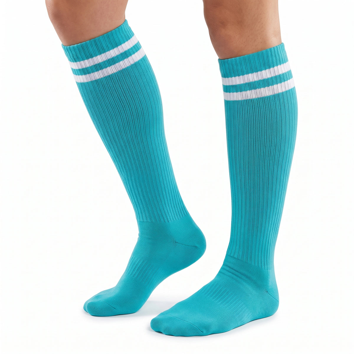 Turquoise Athletic Knee-High Socks for Team Spirit