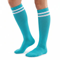 Turquoise Athletic Knee-High Socks for Team Spirit