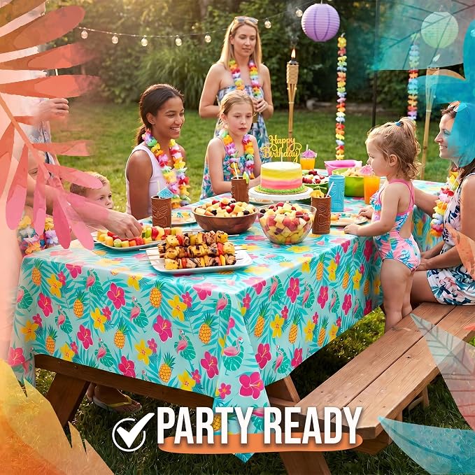 Summer Luau Table Cover - 54" x 108"