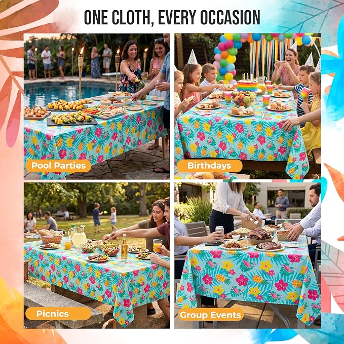 Summer Luau Table Cover - 54" x 108"