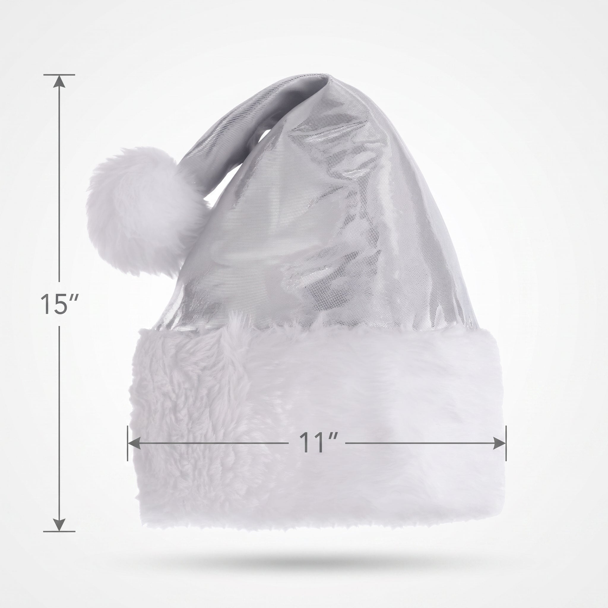 Deluxe Silver Tinsel Santa Hat for Christmas