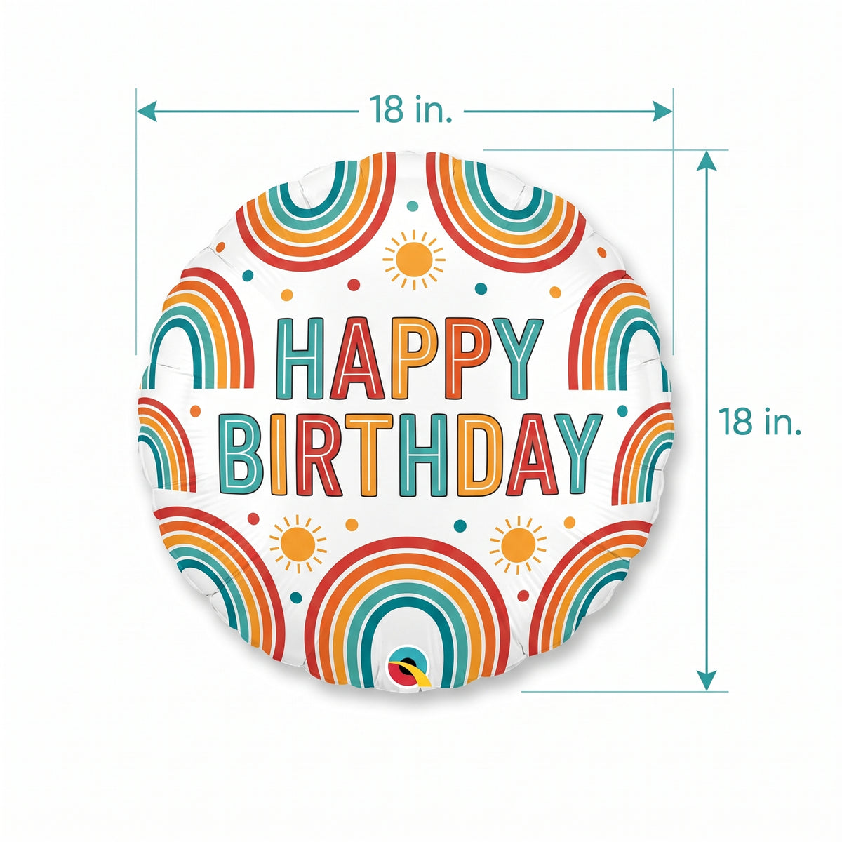 Retro Rainbow Birthday Foil Balloon