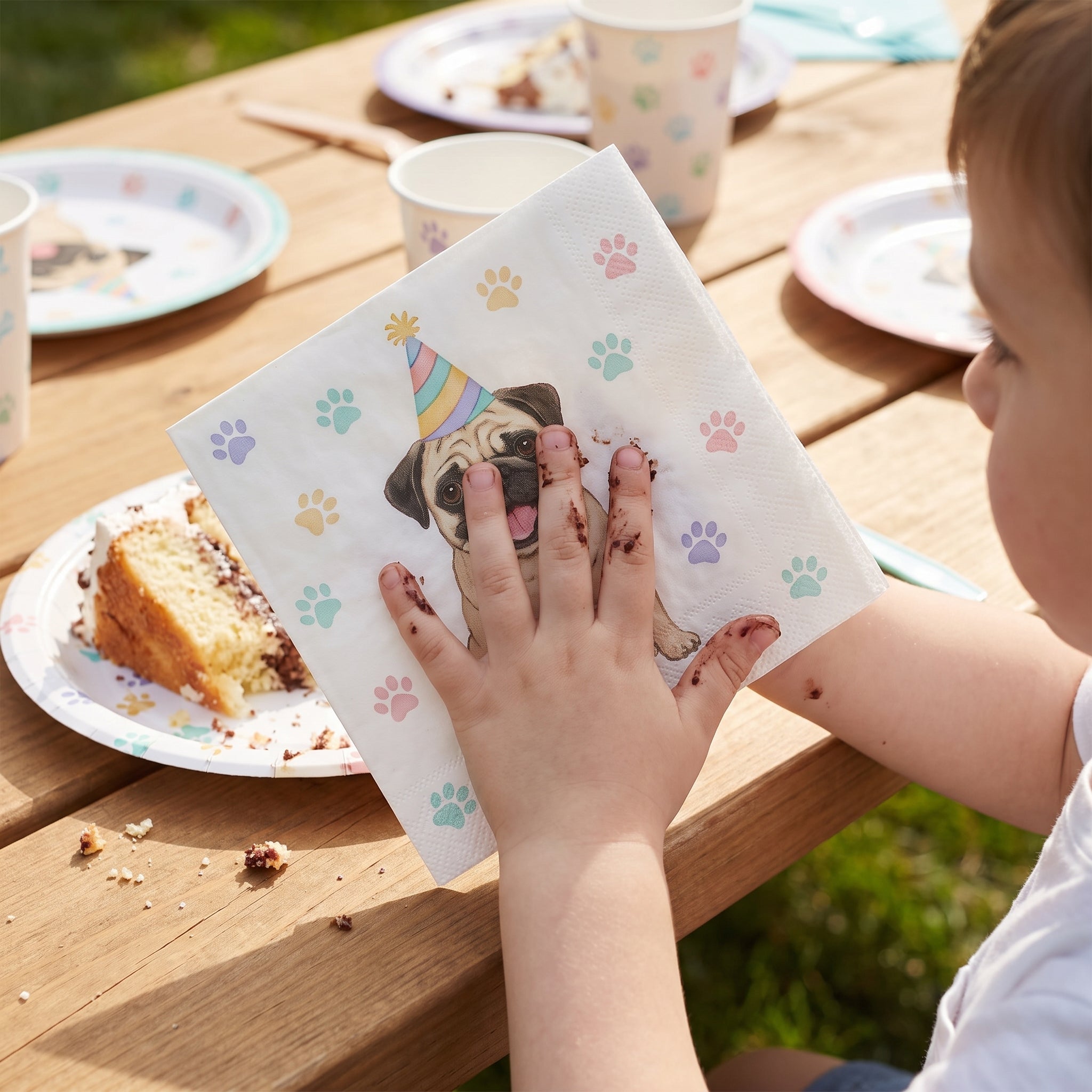 Playful Pug Party Lunch Napkins - 6.5 In. x 6.5 In.