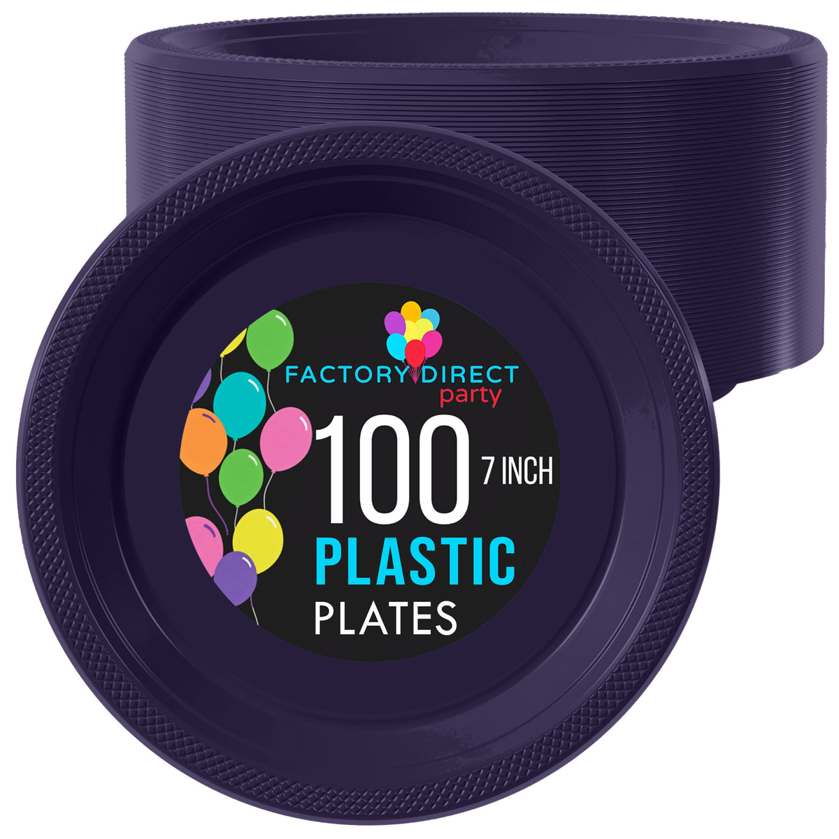 100 Pack Plate Navy 7 Inch