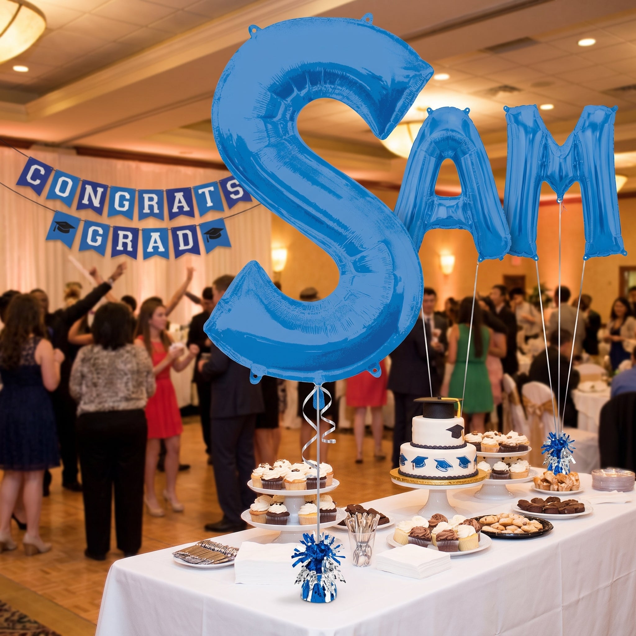Royal Blue Foil Letter S Balloon