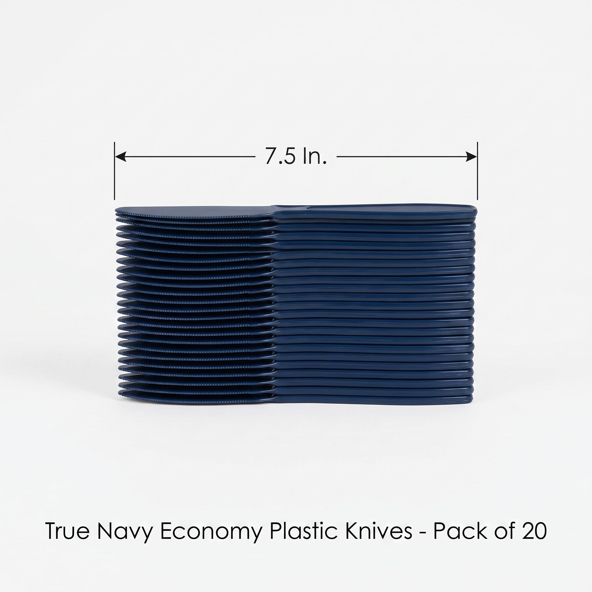 True Navy Economy Plastic Knives - Pack of 20 - 7.5 in.