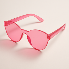 Bright Pink Frameless Sunglasses - Team Spirit Wearable Accessory