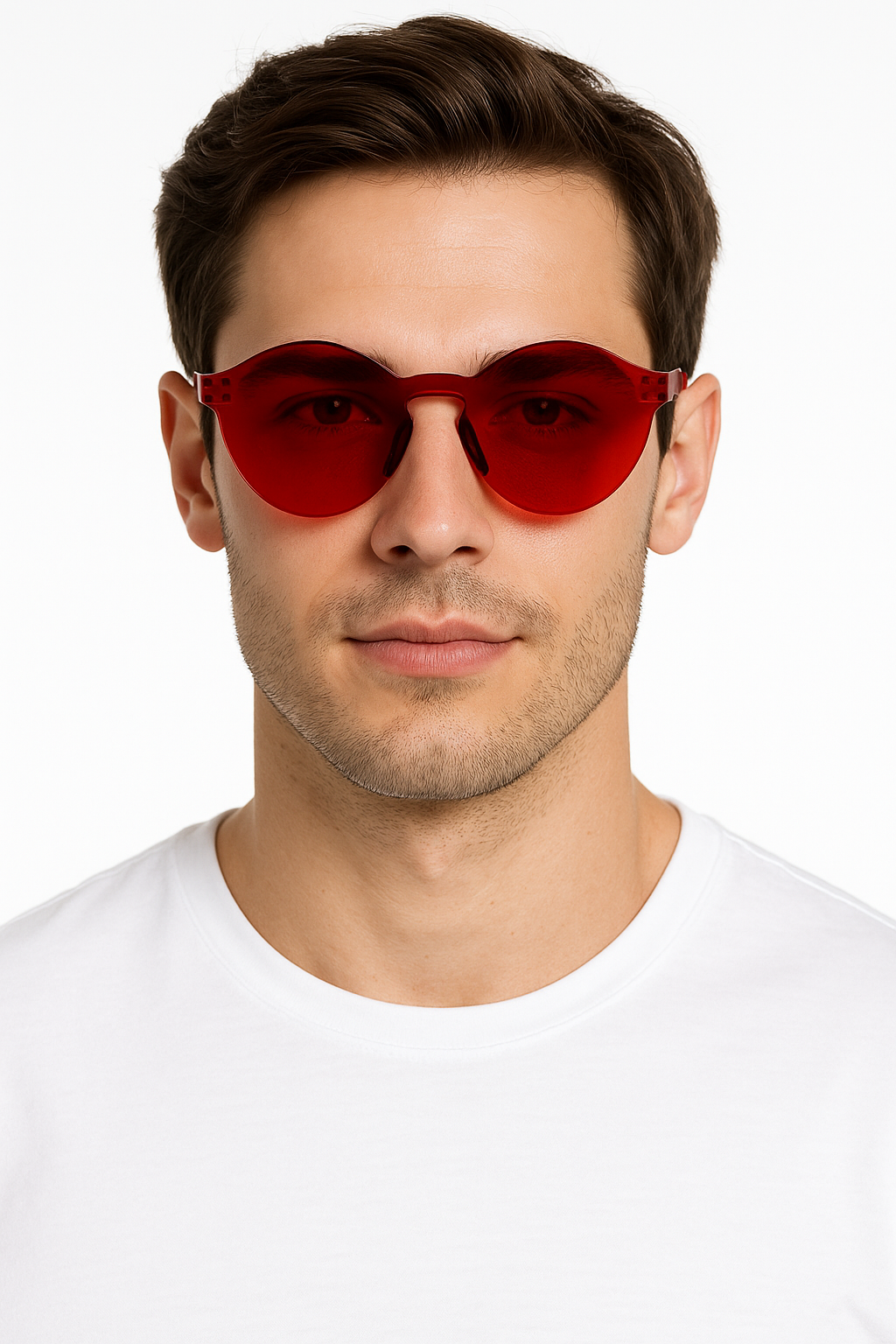 Red Frameless Sunglasses - Team Spirit Wearable Accessory
