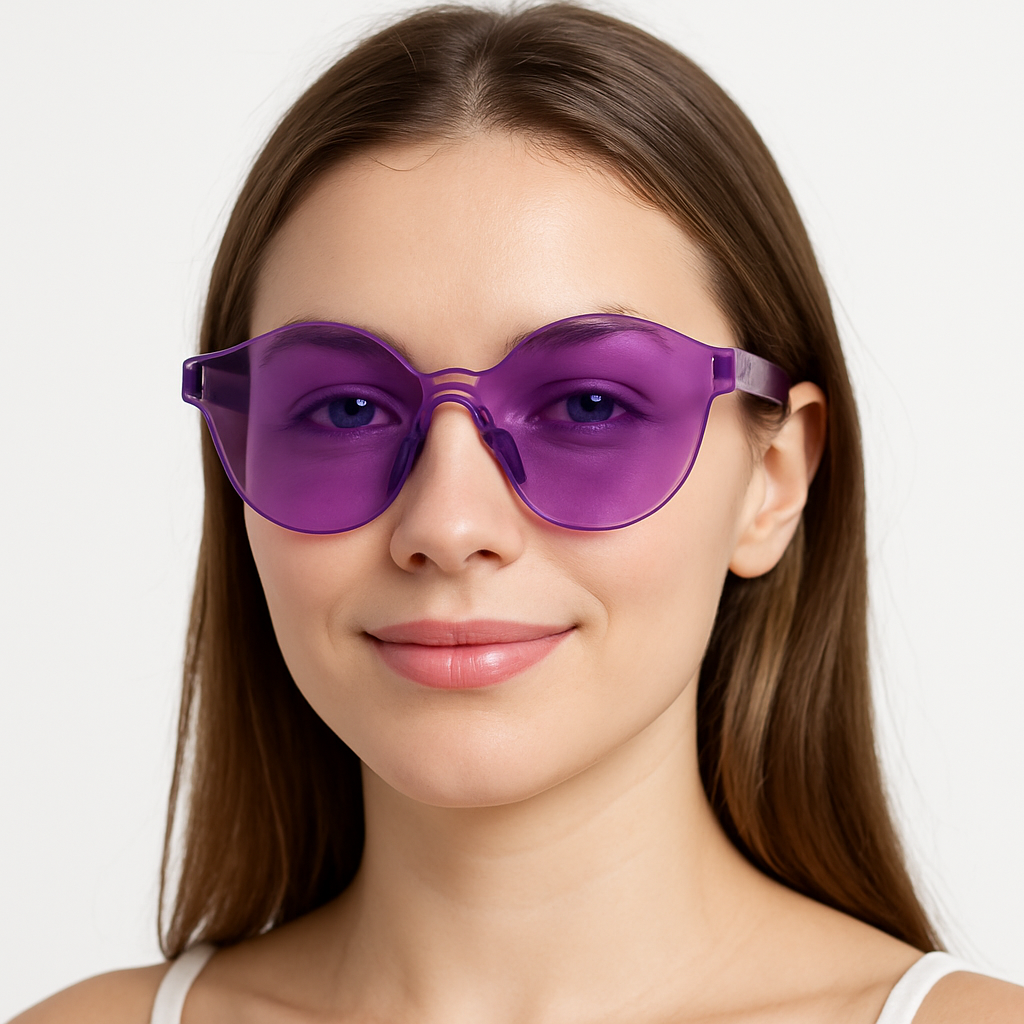 Bright Pink Frameless Sunglasses - Team Spirit Wearable Accessory