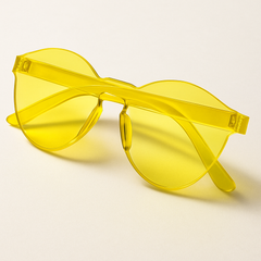 Bright Pink Frameless Sunglasses - Team Spirit Wearable Accessory