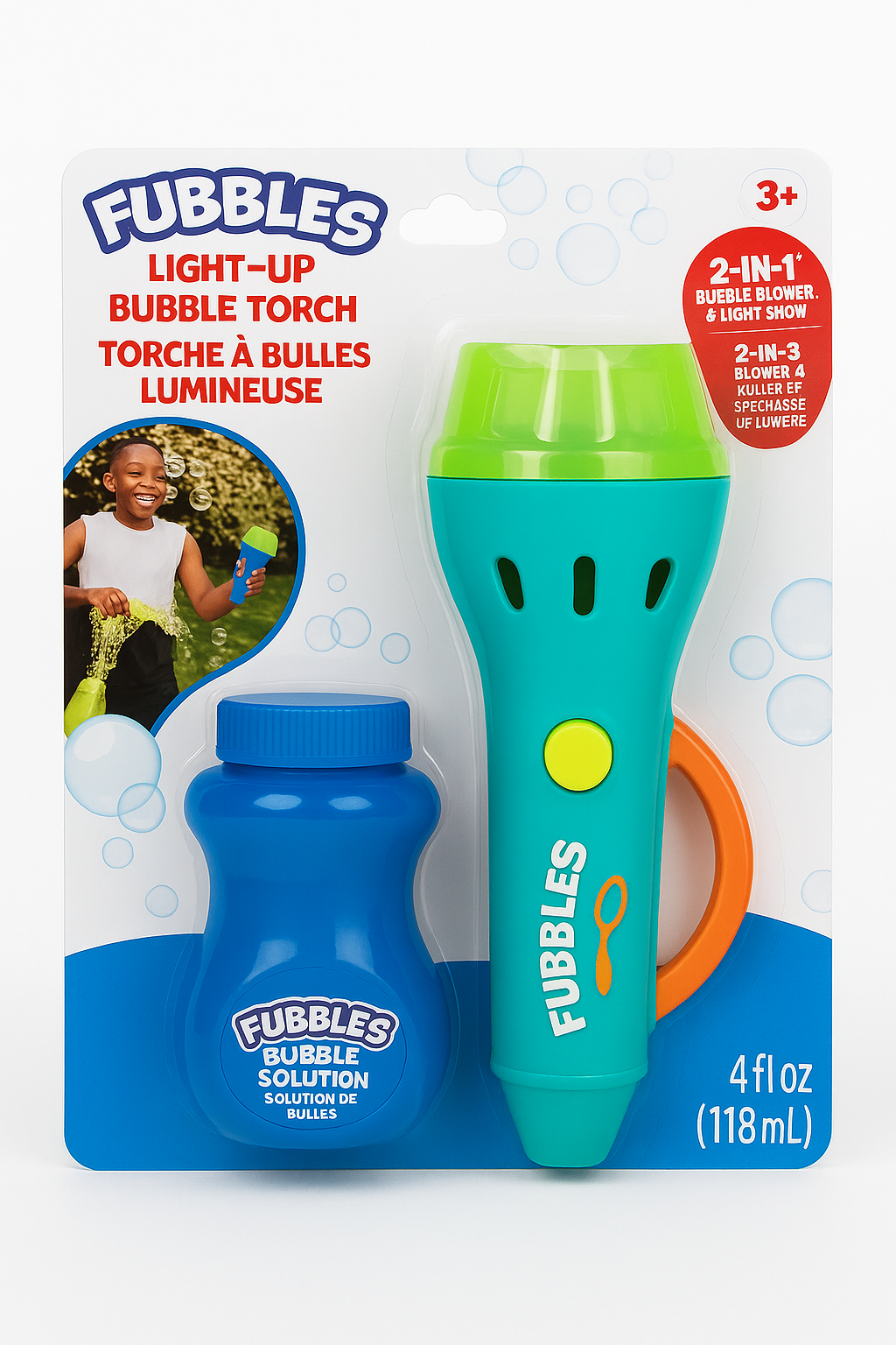 Fubbles Light-Up Bubble Torch for Kids