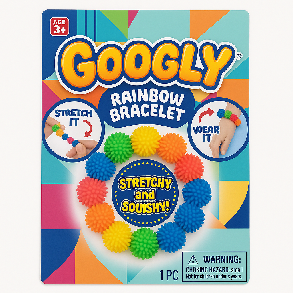 Googly Rainbow Stretch Bracelet for Kids