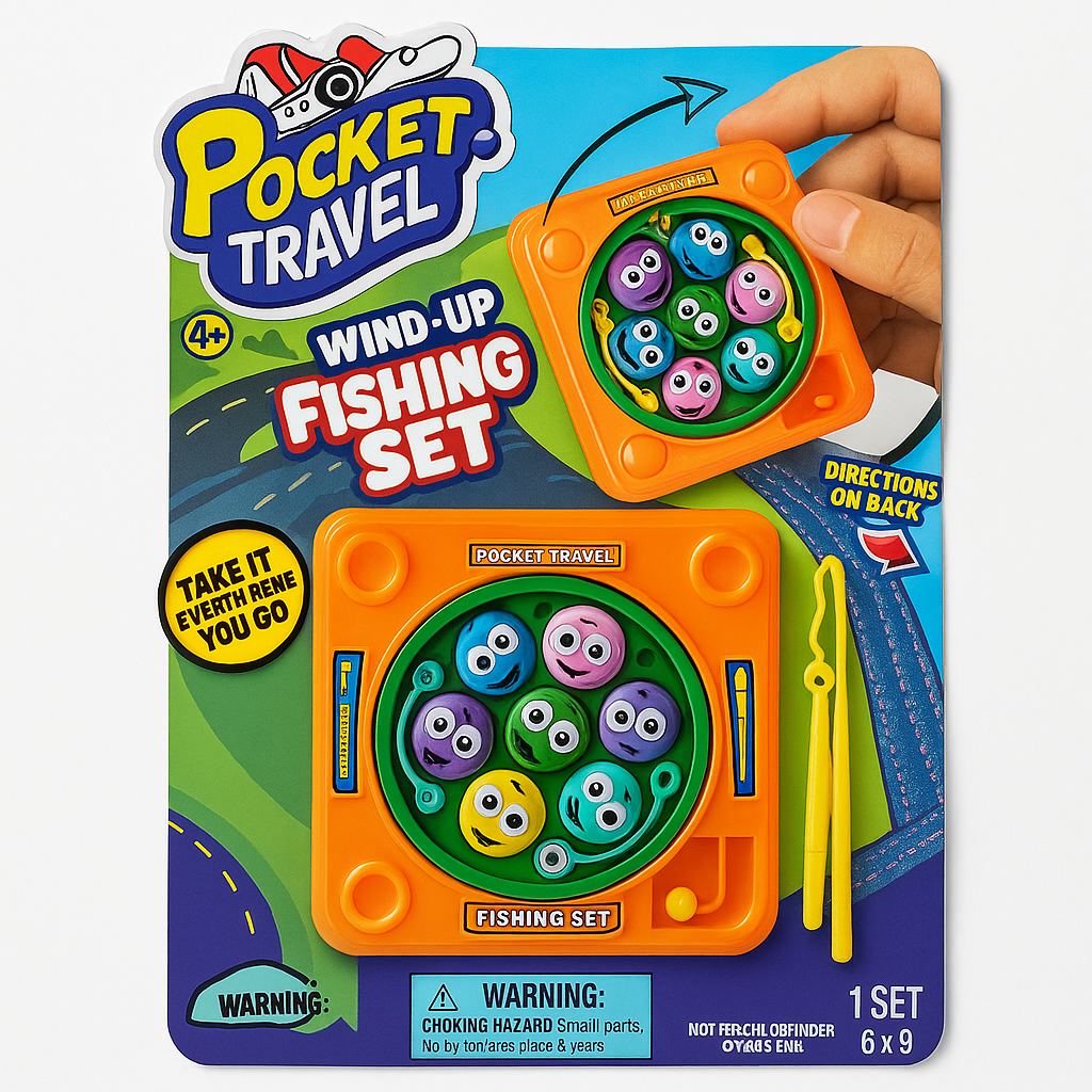 Pocket Travel Wind-Up Fishing Set