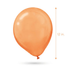 12" Pearl Orange Latex Balloons - Pack of 15