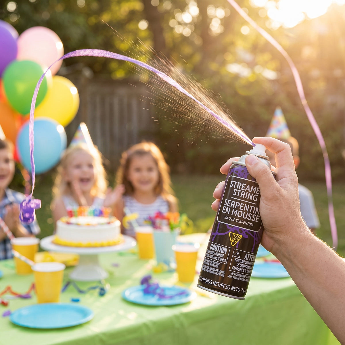 Purple Streamer String Spray - 3 oz Party Fun