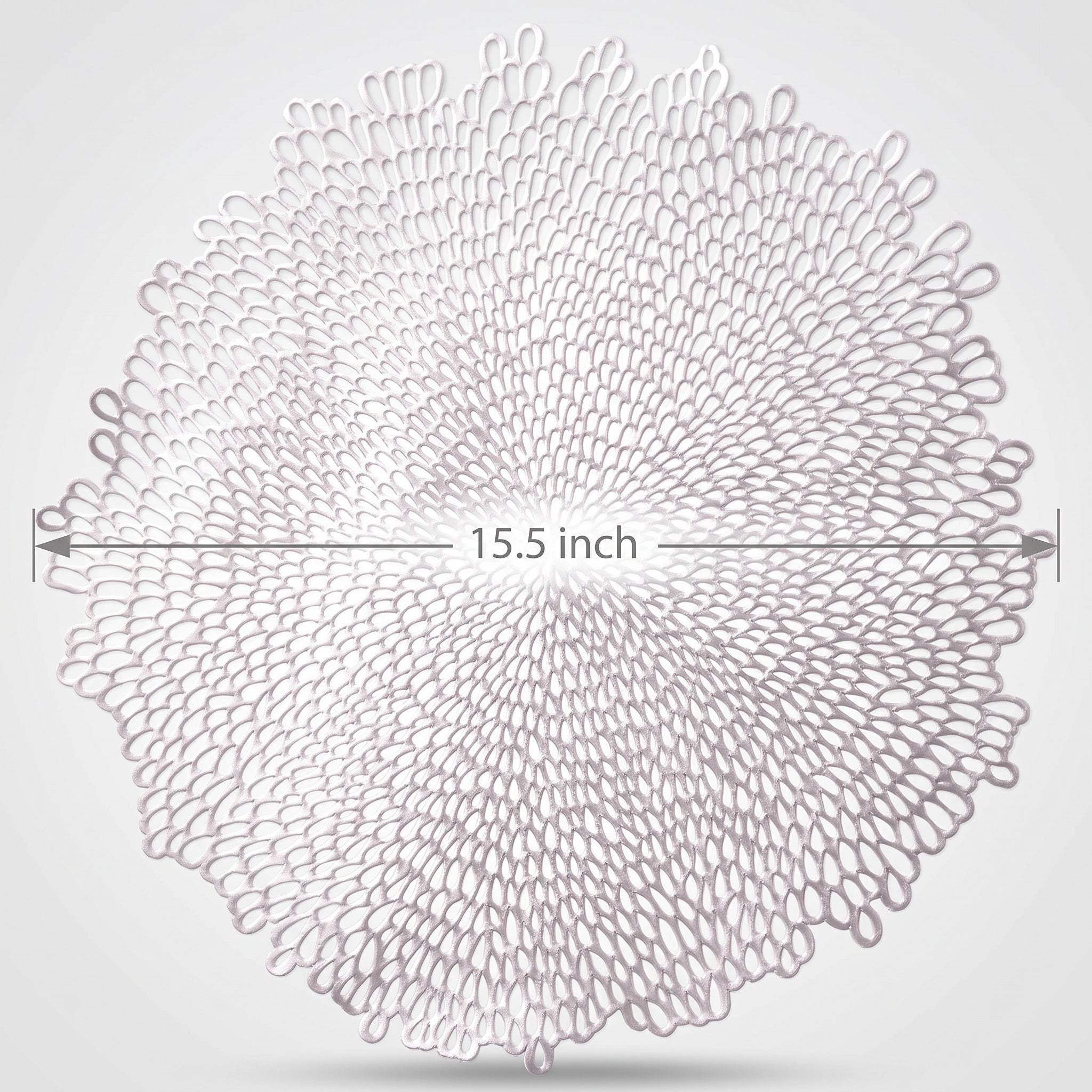 Elegant Blossom Vinyl Placemat with Metallic Finish, 15.5-Inch