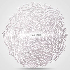 Elegant Blossom Vinyl Placemat with Metallic Finish, 15.5-Inch