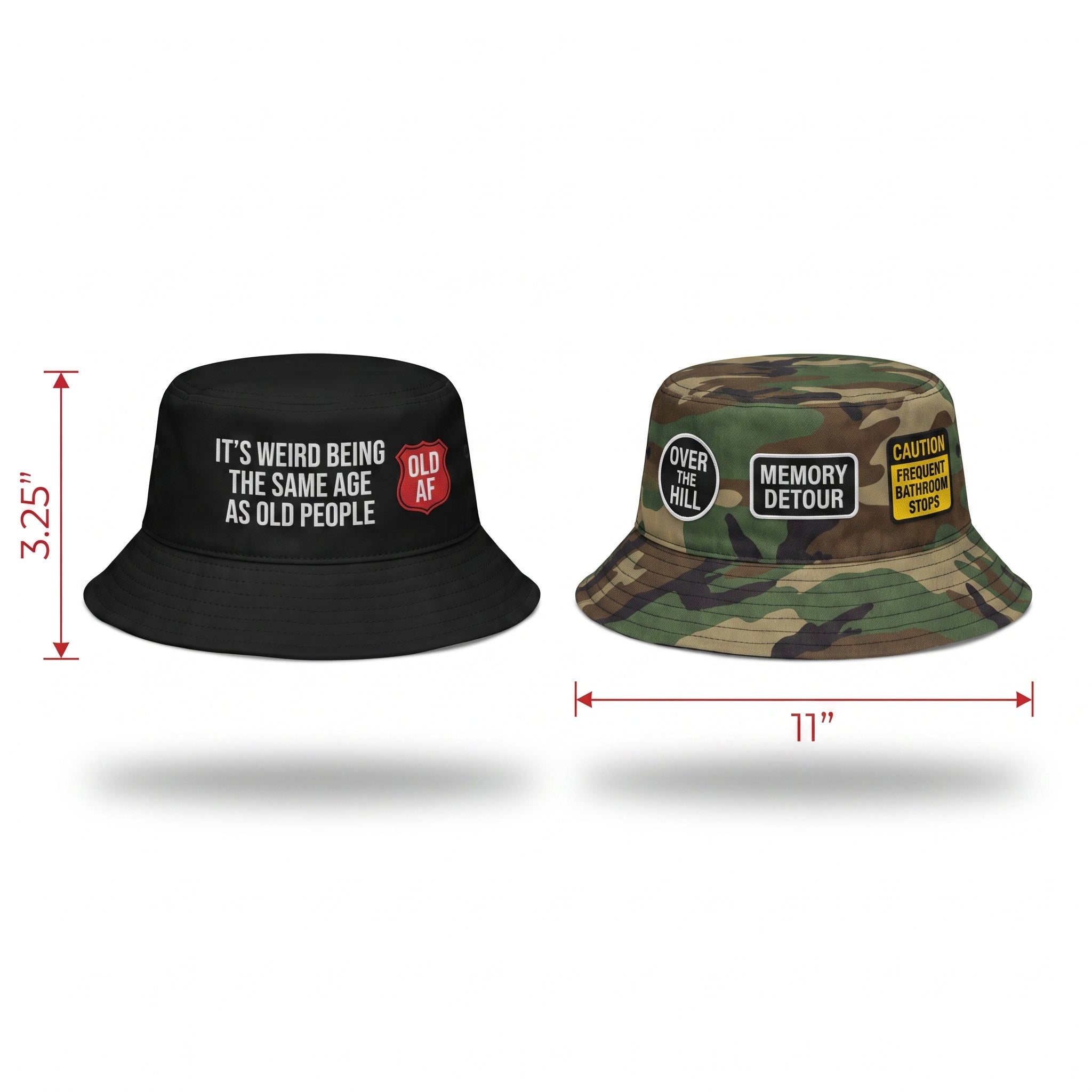 "Over the Hill" Fatigue Novelty Birthday Bucket Hat