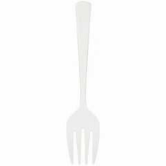 White Plastic Serving Forks 9.75 in. - Heavyweight Disposable Forks with Elegant Glossy Finish, Durable White Plastic Cutlery for Catering, Parties, Weddings