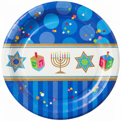 Festive Hanukkah Celebration 8.7" Paper Plates