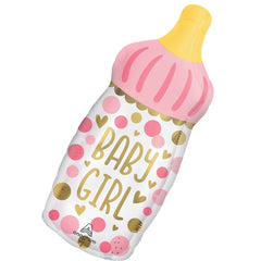 Baby Girl Bottle Foil Balloon - SuperShape