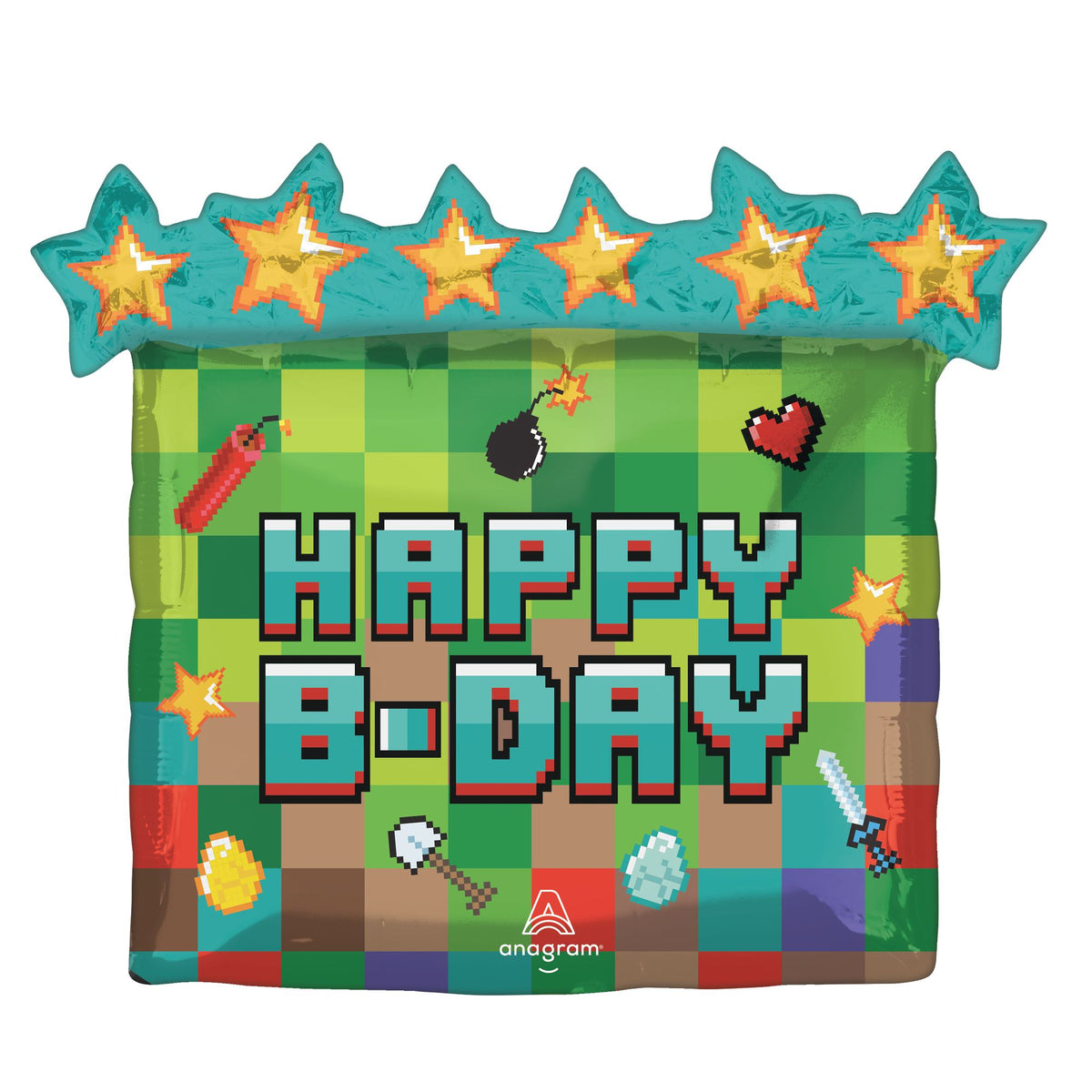 Pixel Party SuperShape Foil Birthday Balloon