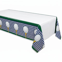 Golf Themed Plastic Table Cover, 54" x 108"