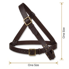 Pirate Bandolier Belt - Brown Faux Leather Costume Accessory