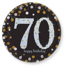 Sparkling Celebration 70th Birthday Prismatic Lunch Plates, 8-Pack