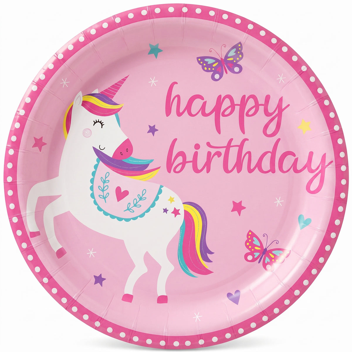 Enchanting Unicorn Birthday Paper Plates - 8.5"