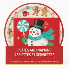 Peppermint Twist 9" Round Paper Plates - Value Pack