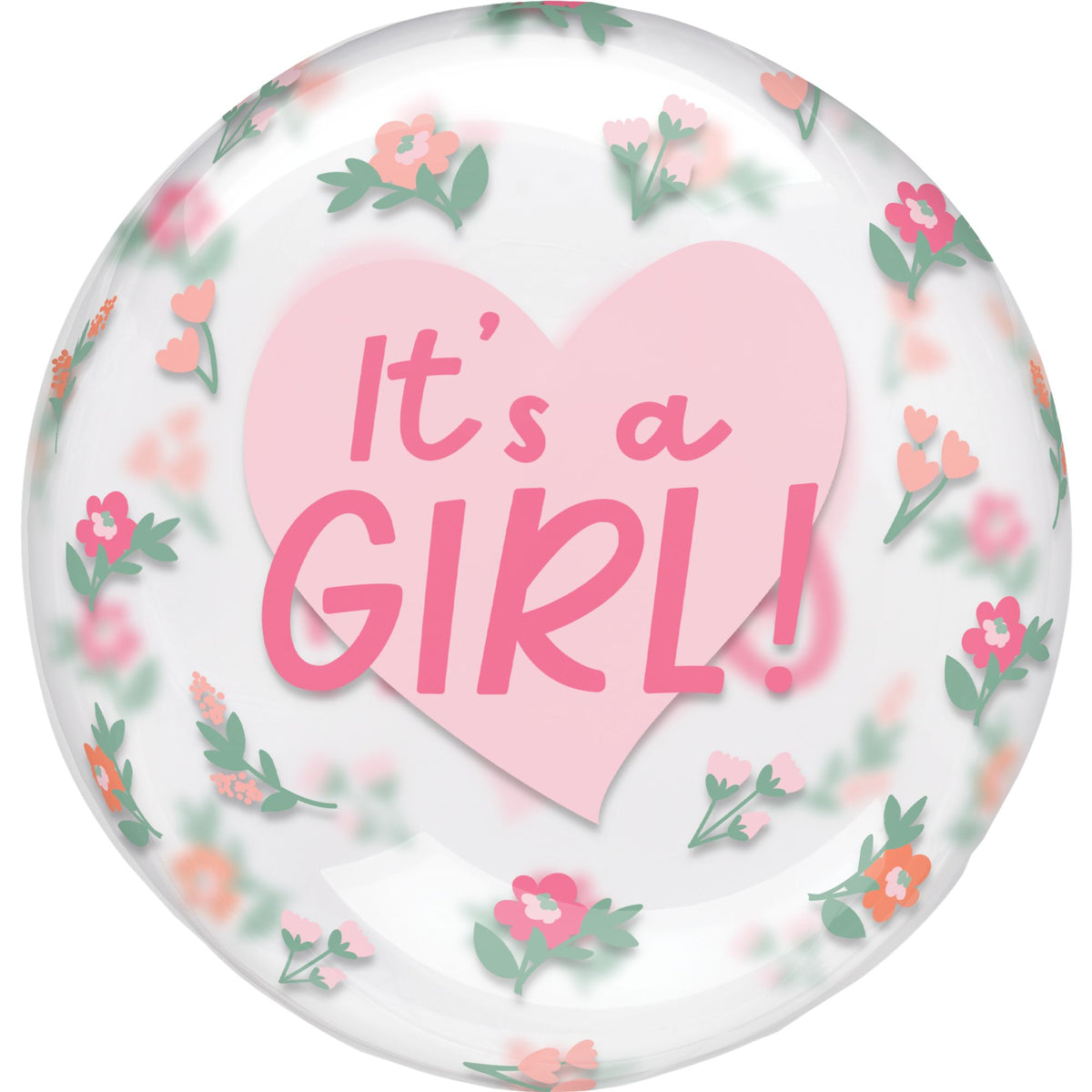 "It's a Girl" Heart-Shaped Foil Balloon