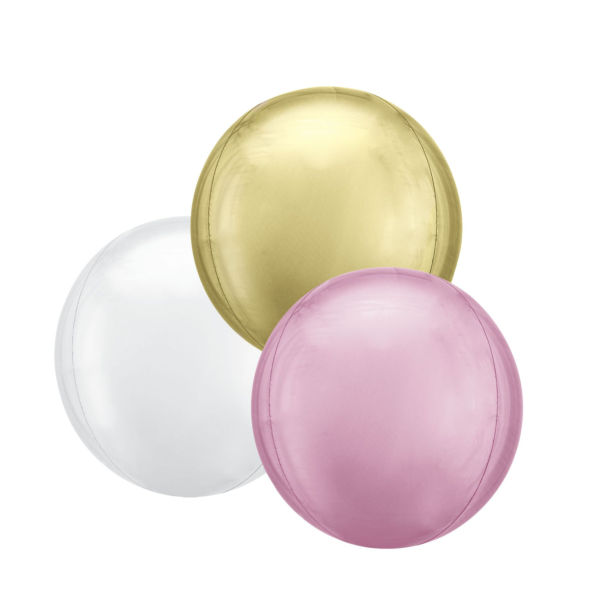 Pastel Pink Orbz Geometric Foil Balloon Bunch