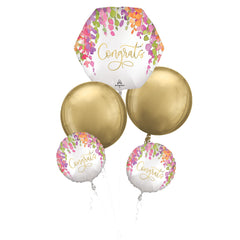 Romantic Floral Congrats Foil Balloon Bouquet