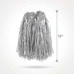 Silver Pom-Poms 2-Pack - Team Spirit Accessories