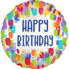Colorful Dots Happy Birthday Foil Balloon