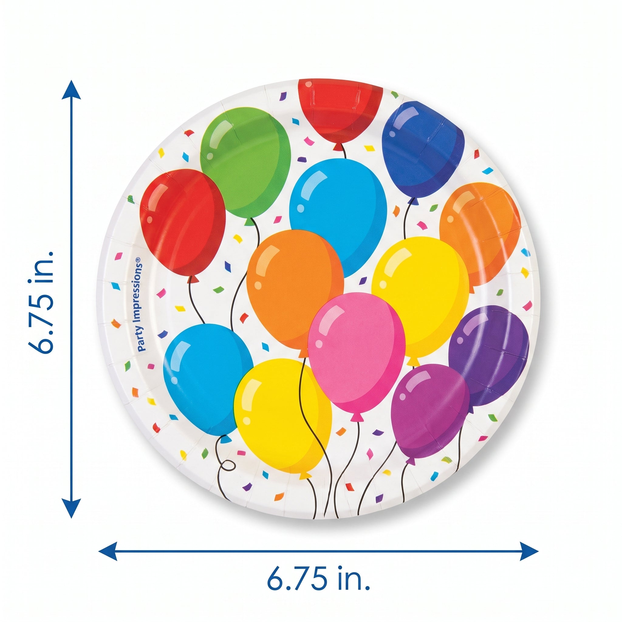 Colorful Balloon Party Paper Plates - 6.75"