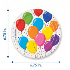 Colorful Balloon Party Paper Plates - 6.75"