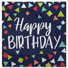 Colorful Geometric Birthday Luncheon Napkins - 6.5 In. x 6.5 In.