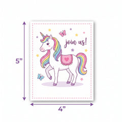 Magical Unicorn Birthday Invitation Cards